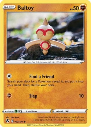 'Pokemon - 'Baltoy 093/195  SWSH12 Silver Tempest - Common