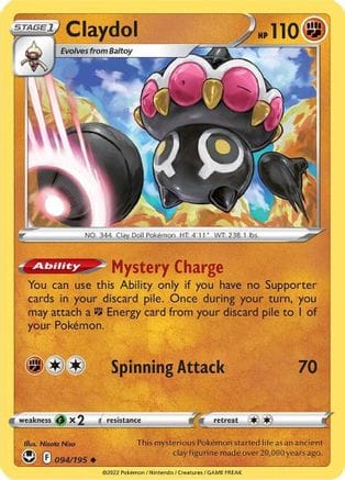 'Pokemon - 'Claydol 094/195  SWSH12 Silver Tempest - Uncommon