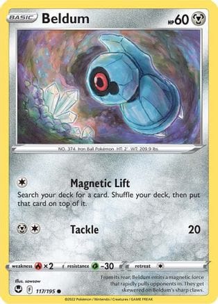 'Pokemon - 'Beldum 117/195  - Reverse Holofoil SWSH12 Silver Tempest - Common