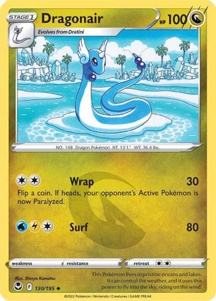 'Pokemon - 'Dragonair 130/195  - Reverse Holofoil SWSH12 Silver Tempest - Uncommon