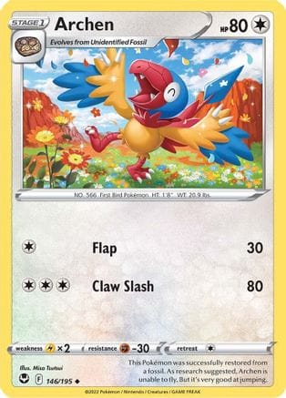 'Pokemon - 'Archen 146/195  SWSH12 Silver Tempest - Uncommon