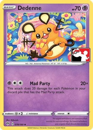 'Pokemon - 'Dedenne 078  - Holofoil Prize Pack Series Cards - Uncommon