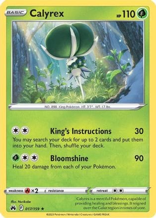 'Pokemon - 'Calyrex 017/159  - Reverse Holofoil Crown Zenith - Holo Rare