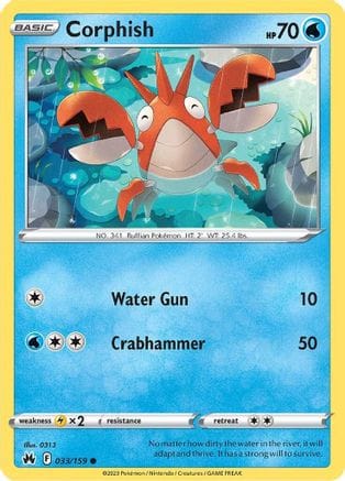 'Pokemon - 'Corphish 033/159  Crown Zenith - Common