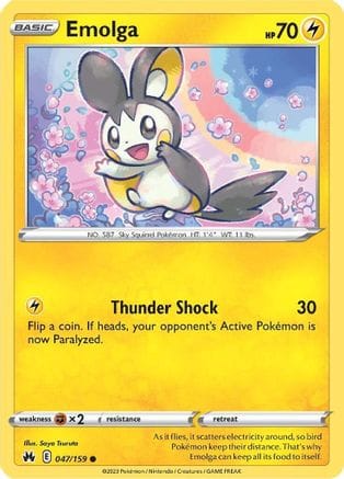 'Pokemon - 'Emolga 047/159  Crown Zenith - Common