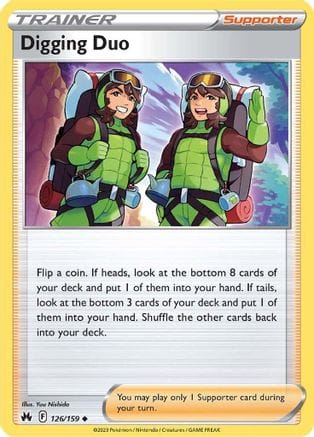 'Pokemon - 'Digging Duo 126/159  - Reverse Holofoil Crown Zenith - Uncommon