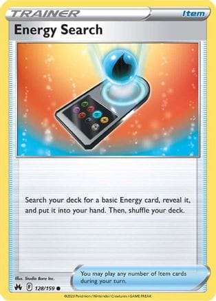 'Pokemon - 'Energy Search 128/159  Crown Zenith - Common