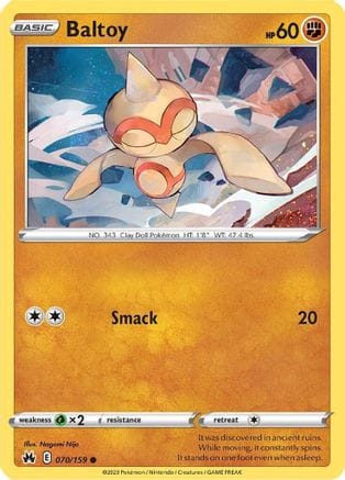 'Pokemon - 'Baltoy 070/159  - Reverse Holofoil Crown Zenith - Common