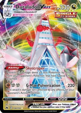 'Pokemon - 'Duraludon VMAX 104/159  - Holofoil Crown Zenith - Ultra Rare