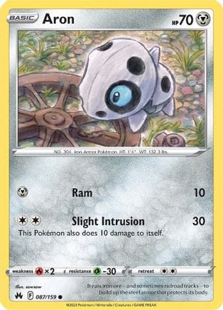 'Pokemon - 'Aron 087/159  Crown Zenith - Common