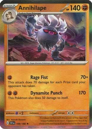 'Pokemon - 'Annihilape 109/198  - Holofoil SV01 Scarlet & Violet Base Set - Rare