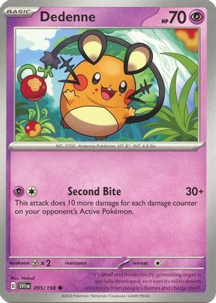 'Pokemon - 'Dedenne 095/198  - Reverse Holofoil SV01 Scarlet & Violet Base Set - Common