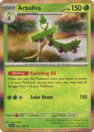 'Pokemon - 'Arboliva 023/198  - Holofoil SV01 Scarlet & Violet Base Set - Rare