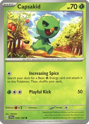'Pokemon - 'Capsakid 028/198  SV01 Scarlet & Violet Base Set - Common