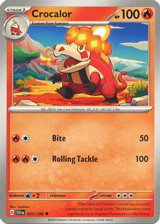 'Pokemon - 'Crocalor 037/198  SV01 Scarlet & Violet Base Set - Uncommon