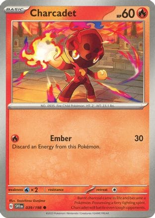 'Pokemon - 'Charcadet 039/198  - Reverse Holofoil SV01 Scarlet & Violet Base Set - Common