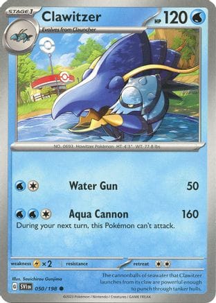 'Pokemon - 'Clawitzer 050/198  - Reverse Holofoil SV01 Scarlet & Violet Base Set - Common