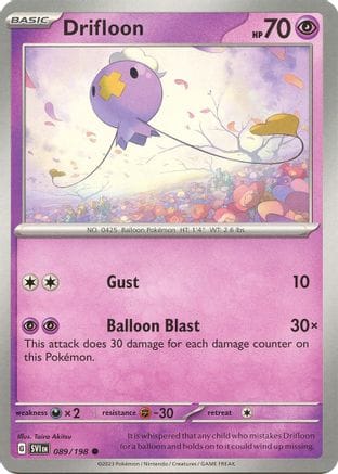 'Pokemon - 'Drifloon 089/198  SV01 Scarlet & Violet Base Set - Common