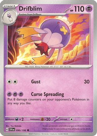 'Pokemon - 'Drifblim 090/198  - Reverse Holofoil SV01 Scarlet & Violet Base Set - Uncommon