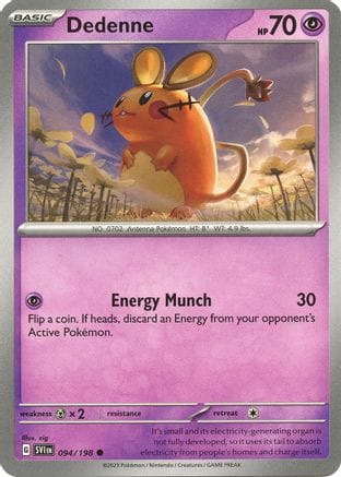 'Pokemon - 'Dedenne 094/198  SV01 Scarlet & Violet Base Set - Common
