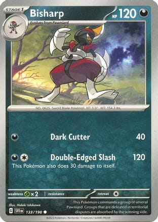 'Pokemon - 'Bisharp 133/198  SV01 Scarlet & Violet Base Set - Common