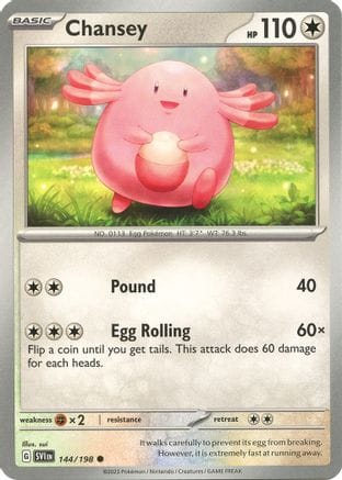 'Pokemon - 'Chansey 144/198  SV01 Scarlet & Violet Base Set - Common