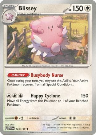 'Pokemon - 'Blissey 145/198  - Reverse Holofoil SV01 Scarlet & Violet Base Set - Uncommon