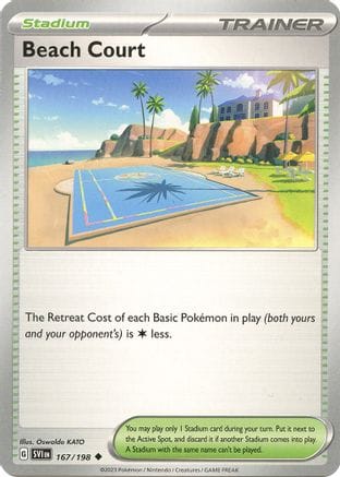 'Pokemon - 'Beach Court 167/198  SV01 Scarlet & Violet Base Set - Uncommon