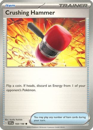 'Pokemon - 'Crushing Hammer 168/198  - Reverse Holofoil SV01 Scarlet & Violet Base Set - Common