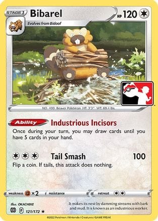 'Pokemon - 'Bibarel 121/172  - Holofoil Prize Pack Series Cards - Rare