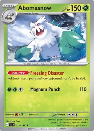 'Pokemon - 'Abomasnow 011/193  - Holofoil SV02 Paldea Evolved - Rare