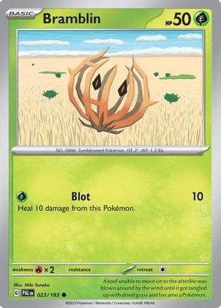 'Pokemon - 'Bramblin 023/193  - Reverse Holofoil SV02 Paldea Evolved - Common