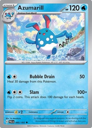 'Pokemon - 'Azumarill 045/193  SV02 Paldea Evolved - Uncommon