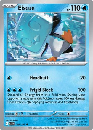 'Pokemon - 'Eiscue 048/193  SV02 Paldea Evolved - Uncommon