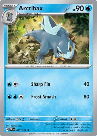 'Pokemon - 'Arctibax 059/193  SV02 Paldea Evolved - Uncommon