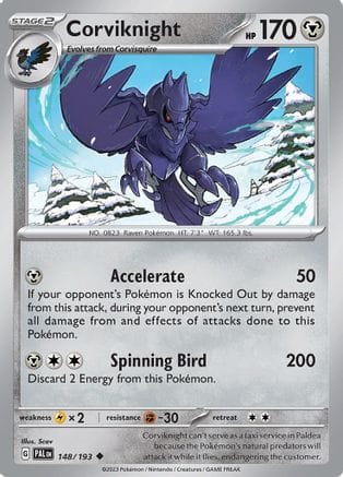 'Pokemon - 'Corviknight 148/193  SV02 Paldea Evolved - Uncommon