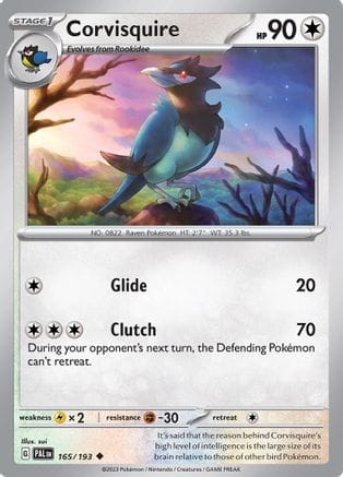 'Pokemon - 'Corvisquire 165/193  SV02 Paldea Evolved - Uncommon