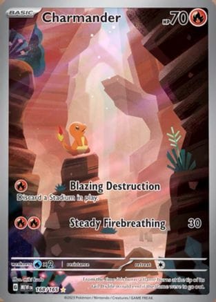 'Pokemon - 'Charmander 168/165  - Holofoil SV Scarlet & Violet 151 - Illustration Rare