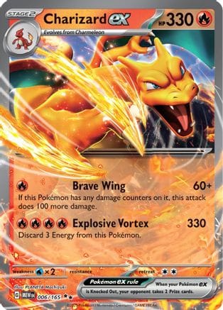 'Pokemon - 'Charizard ex 006/165  - Holofoil SV Scarlet & Violet 151 - Double Rare