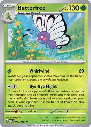 'Pokemon - 'Butterfree 012/165  SV Scarlet & Violet 151 - Uncommon
