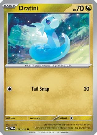 'Pokemon - 'Dratini 157/197  - Reverse Holofoil SV03 Obsidian Flames - Common
