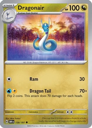 'Pokemon - 'Dragonair 158/197  SV03 Obsidian Flames - Uncommon