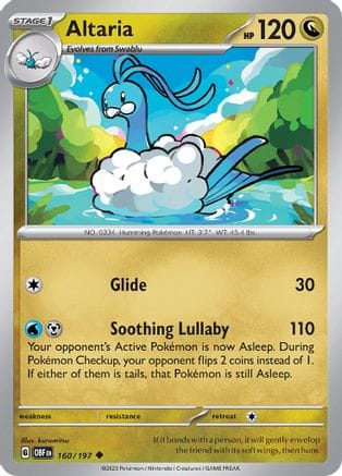 'Pokemon - 'Altaria 160/197  SV03 Obsidian Flames - Uncommon