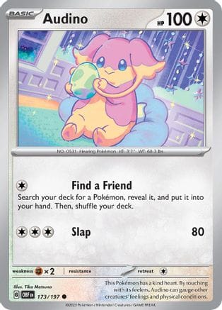 'Pokemon - 'Audino 173/197  SV03 Obsidian Flames - Common