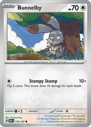 'Pokemon - 'Bunnelby 175/197  SV03 Obsidian Flames - Common