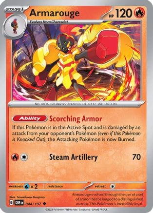 'Pokemon - 'Armarouge 044/197  SV03 Obsidian Flames - Uncommon