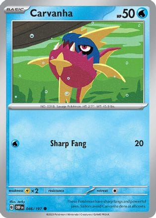 'Pokemon - 'Carvanha 046/197  SV03 Obsidian Flames - Common