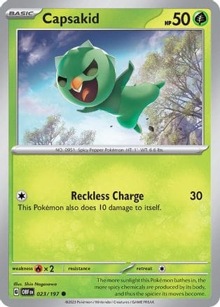 'Pokemon - 'Capsakid 023/197  SV03 Obsidian Flames - Common