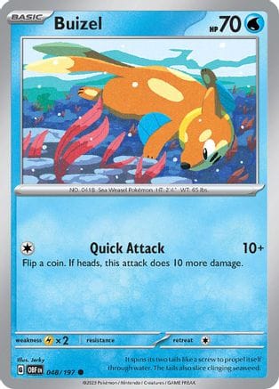 'Pokemon - 'Buizel 048/197  - Reverse Holofoil SV03 Obsidian Flames - Common