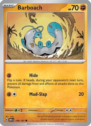 'Pokemon - 'Barboach 108/197  SV03 Obsidian Flames - Common